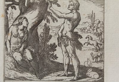Gravure Adam et Eve, époque 18ème siècle
