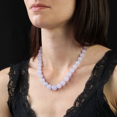 Collier De Perles De Jade Jadeite Parme