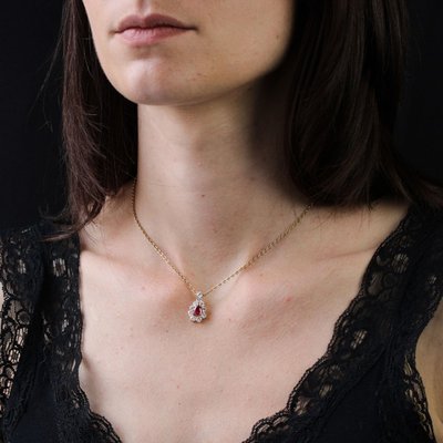 Pendentif Rubis Et Diamants
