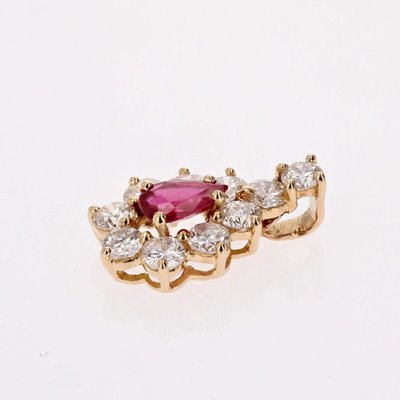 Pendentif Rubis Et Diamants