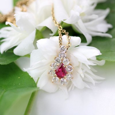 Pendentif Rubis Et Diamants