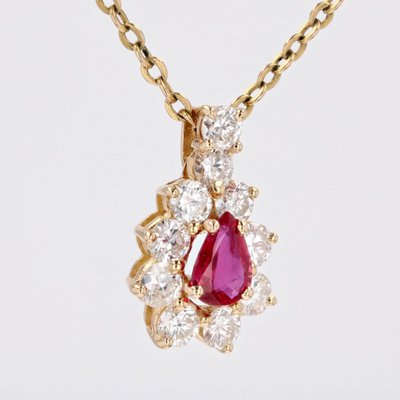 Pendentif Rubis Et Diamants