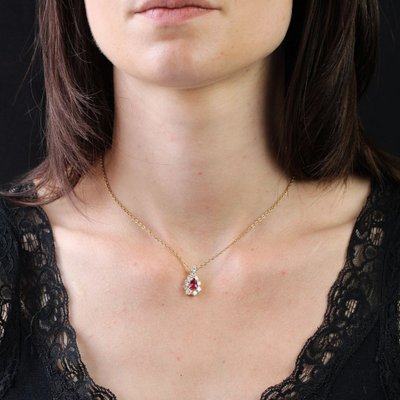 Pendentif Rubis Et Diamants