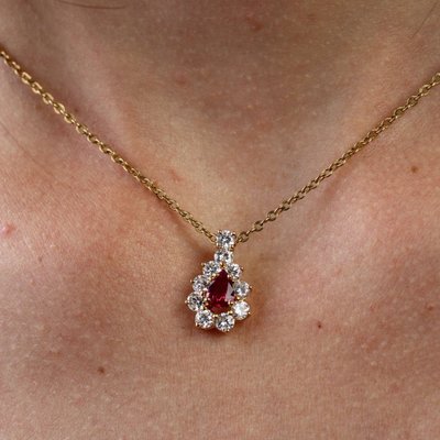 Pendentif Rubis Et Diamants