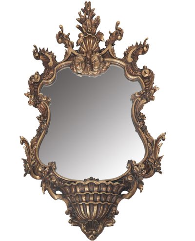 Specchio italiano in legno dorato del 1900