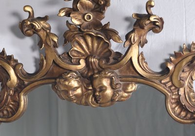 Specchio italiano in legno dorato del 1900