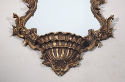 Specchio italiano in legno dorato del 1900