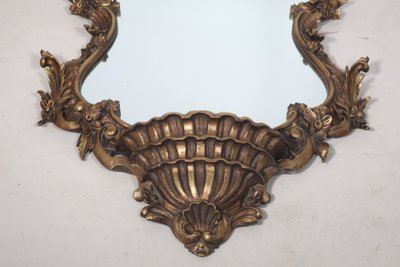 Specchio italiano in legno dorato del 1900