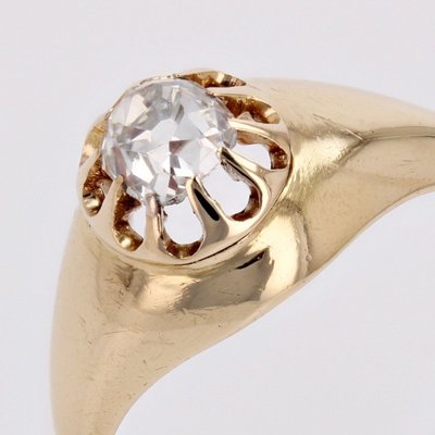 Antique Cushion Cut Diamond Bangle Ring