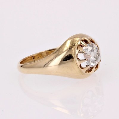 Antique Cushion Cut Diamond Bangle Ring