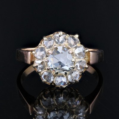 Antique Rose Cut Diamond Marguerite Ring