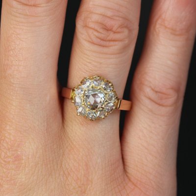 Antique Rose Cut Diamond Marguerite Ring