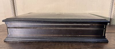Ebony and mahogany box with noble material inlays, Napoleon III period