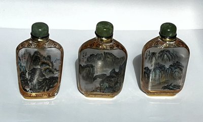 Hand-painted glass snuff bottles, China