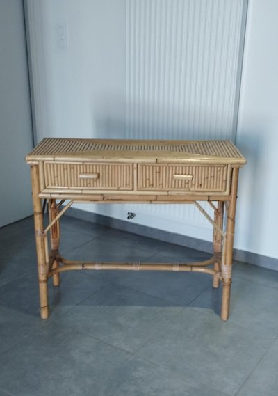 Consolle vintage in bambù nello stile di Vivai del Sud