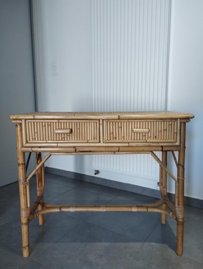 Consolle vintage in bambù nello stile di Vivai del Sud