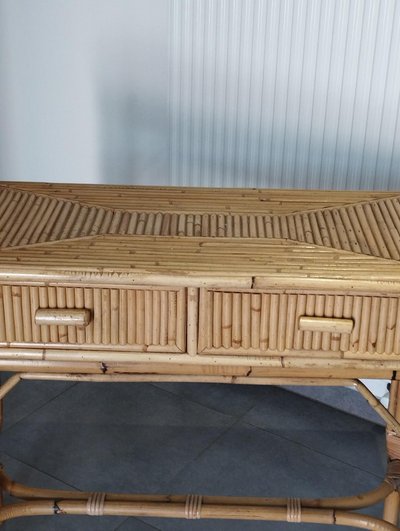 Consolle vintage in bambù nello stile di Vivai del Sud