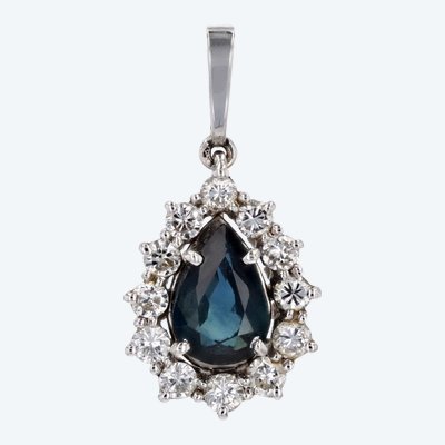 Sapphire Diamond Drop Pendant