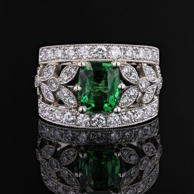 Bandring mit Tsavorit-Granat und Diamant