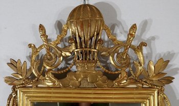  Gilded wood mirror with gold leaf Louis XVI - 2nd part XIXth century