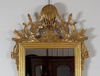  Gilded wood mirror with gold leaf Louis XVI - 2nd part XIXth century