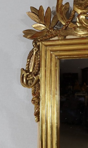  Gilded wood mirror with gold leaf Louis XVI - 2nd part XIXth century