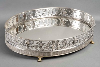 Surtout de style Empire XIXème siècle en métal argenté