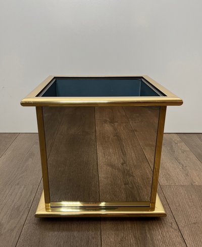 Mirror and Gilt Metal Planter