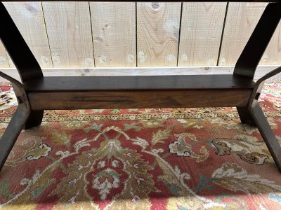 70s wood and ceramic coffee table