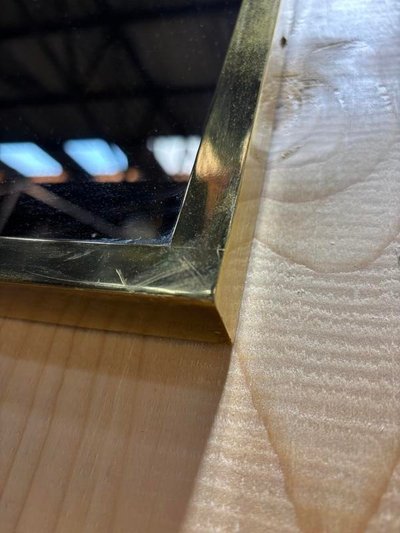 Specchio impero in ottone