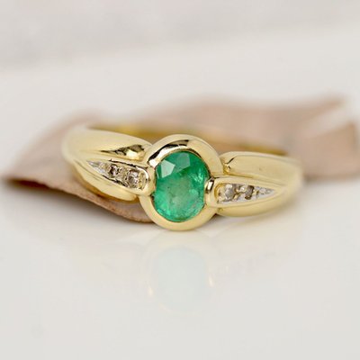 Emerald Diamond Ring Used