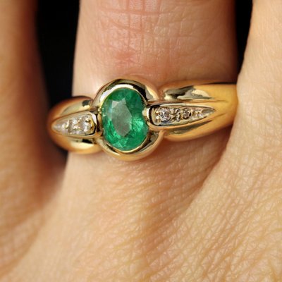 Emerald Diamond Ring Used