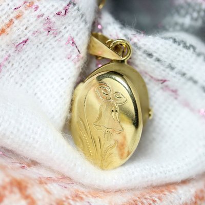Médaillon Ovale Or Jaune Ciselé