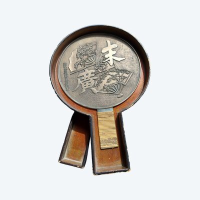 Kagami Miroir Japonais Dans Son étui En Laque