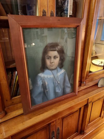 Pastell Gemälde Junges Mädchen Mit Halskette