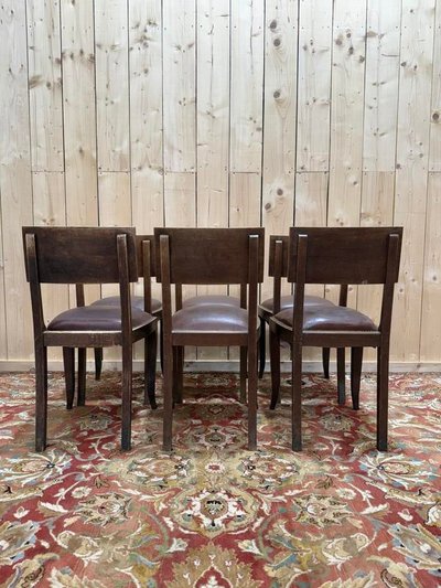 Suite de 6 chaises 1950 attribué à Gaston Poisson