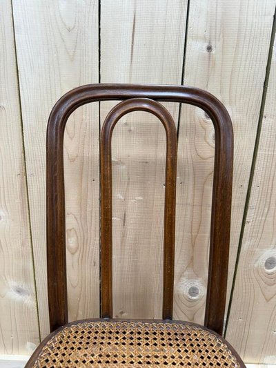 Set of 6 restored Thonet cane bistro chairs