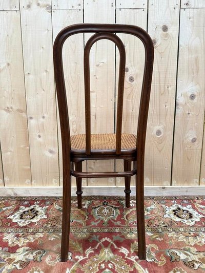 Set of 6 restored Thonet cane bistro chairs