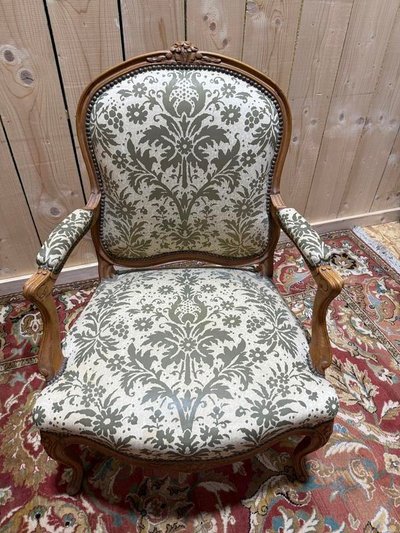 Pair of large Louis XV style armchairs