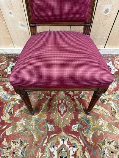 Suite of 6 Louis XVI style square back chairs