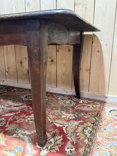 Louis XV style farm table in solid oak 228 cm