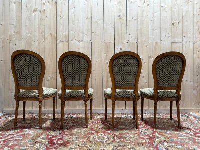 Suite of 4 Louis XVI style "Horseshoe" chairs