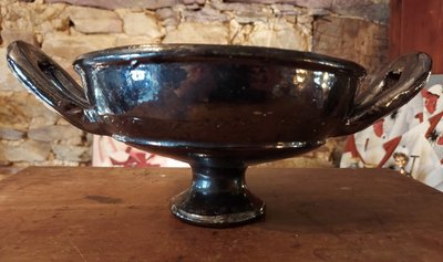 Glossy Black Ceramic Bowl in the Style of Paul Bonifas