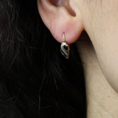 Boucles D’oreilles Saphirs Deux Ors En Dormeuses
