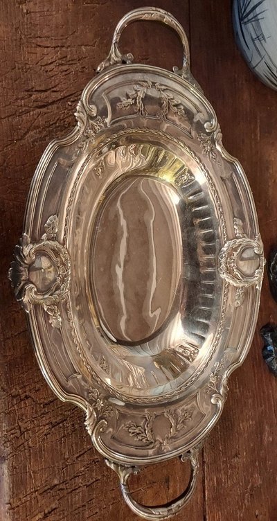 Silver-plated metal bowl by Victor Saglier