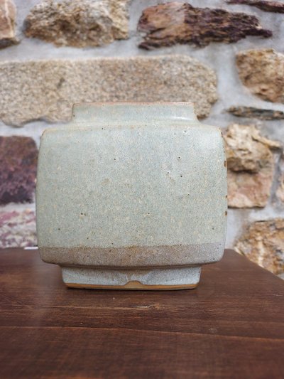 Vaso Citroen in gres smaltato di Pierre Culot (1938-2011)