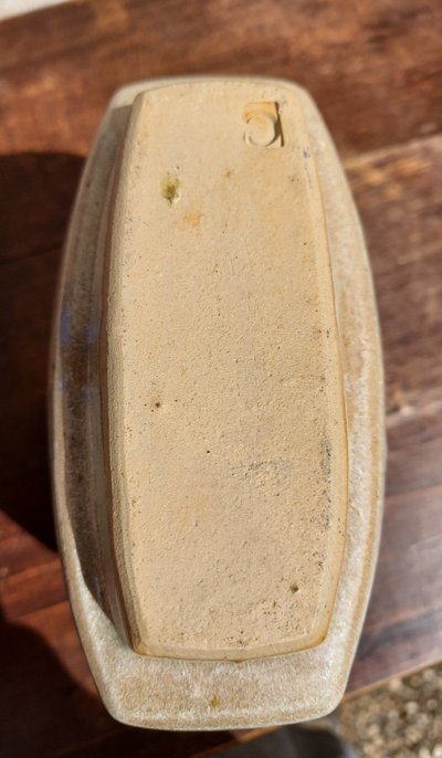 Vaso Citroen in gres smaltato di Pierre Culot (1938-2011)