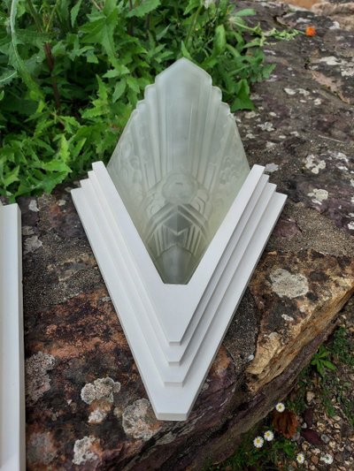 Pair of Art Deco Glass Wall Lights
