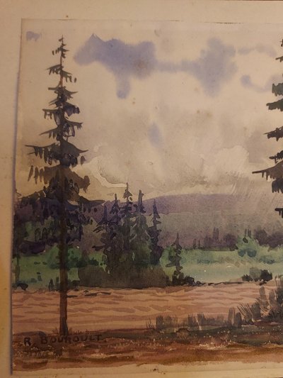 Robert Bouroult (1894-1975) Aquarell Landschaft