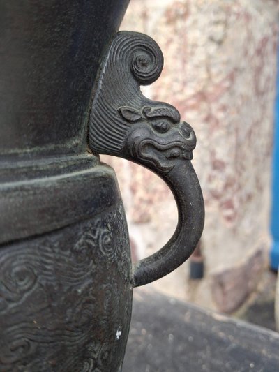 Large 19th Century Japanese Bronze Vase